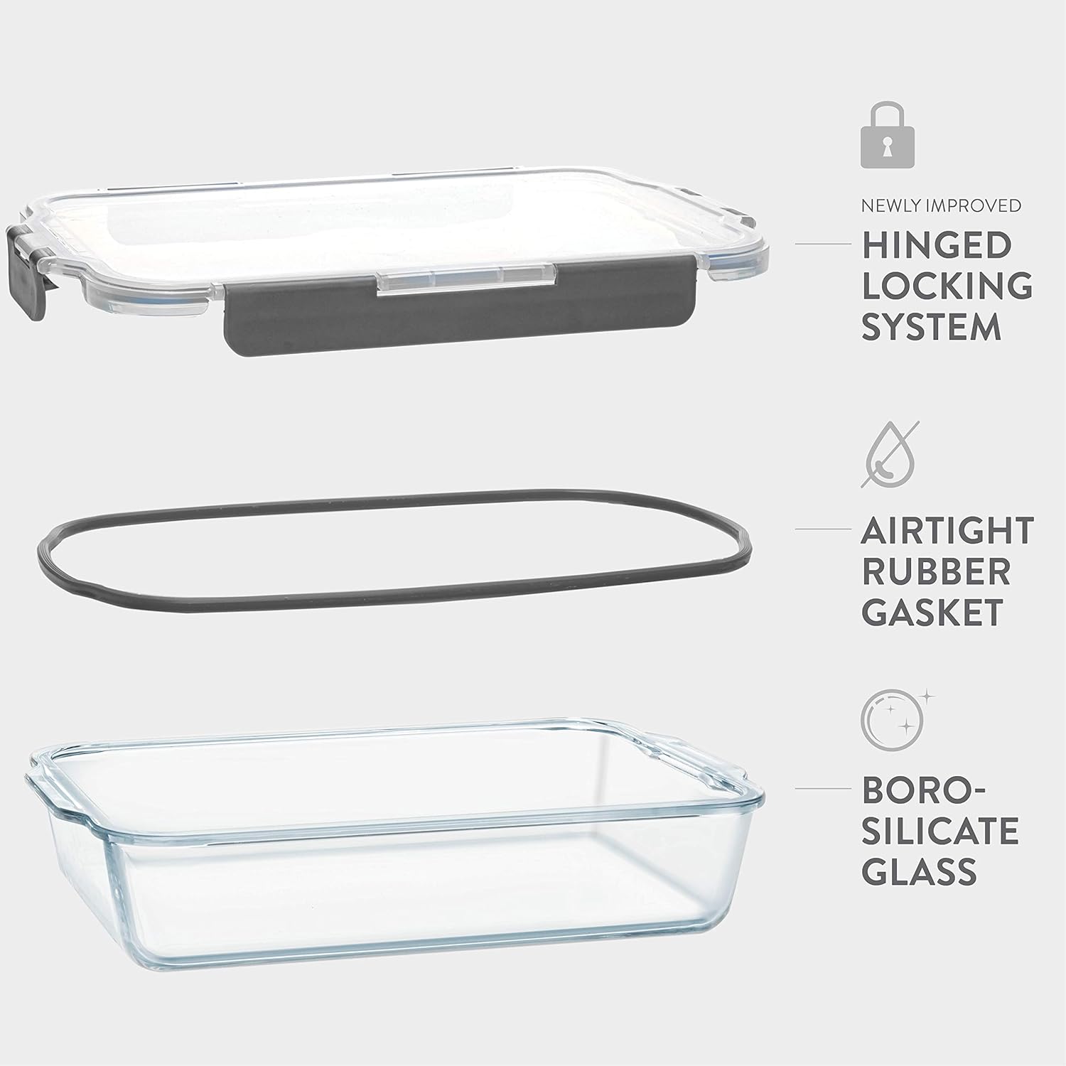 2-Piece Glass Casserole Dish Set with Locking Lids Z11548