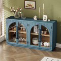 Black Large Sideboard Cabinet with 4 Glass Doors E1361