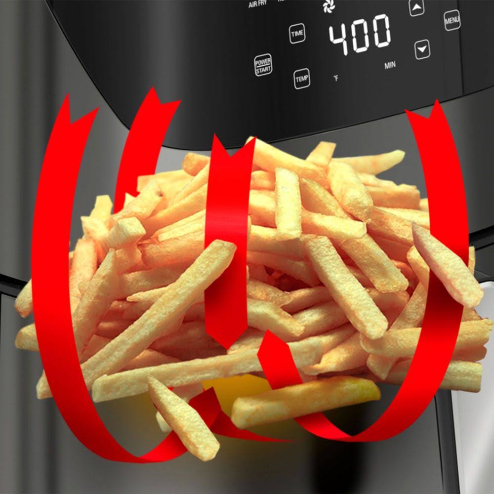 6.3-qt. Touchscreen Air Fryer - Black Stainless Steel Q45759
