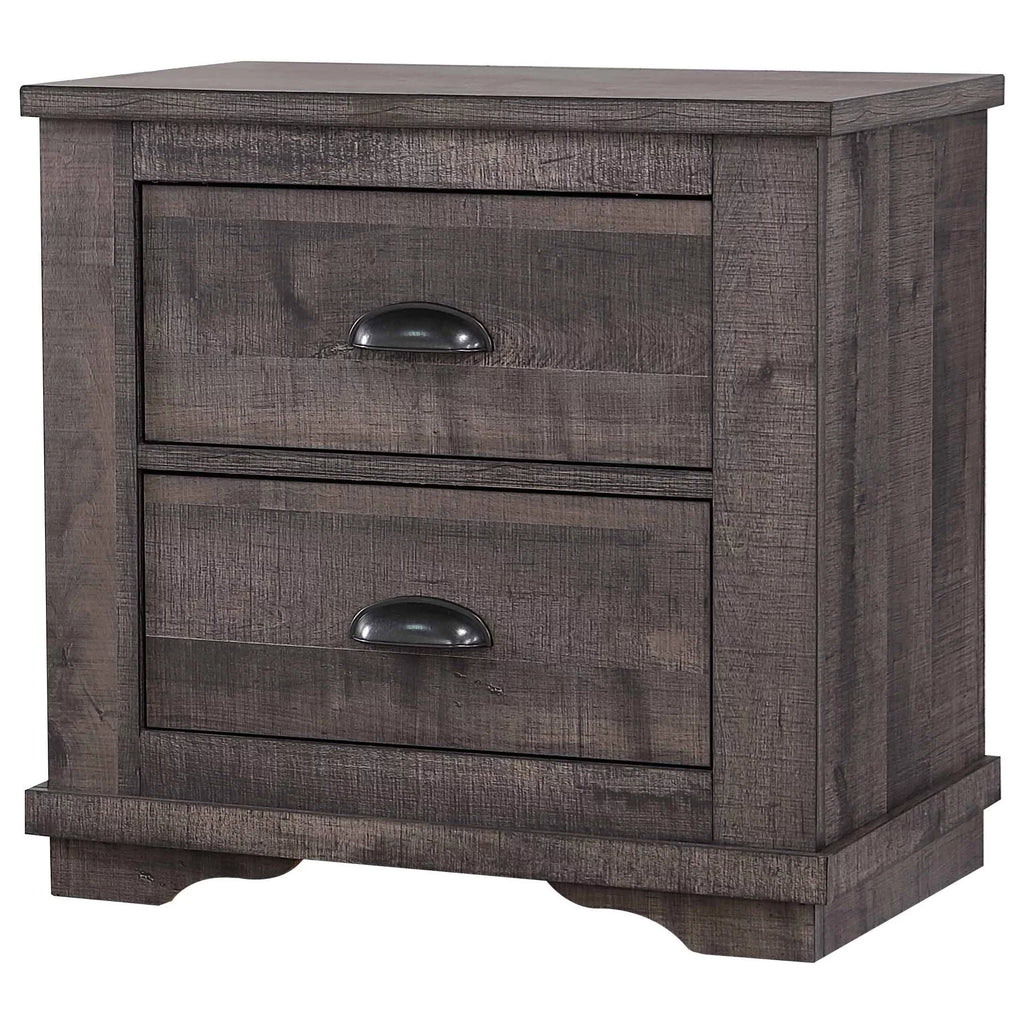 Gray King Size Bed Dresser Mirror Nightstand Set N946202