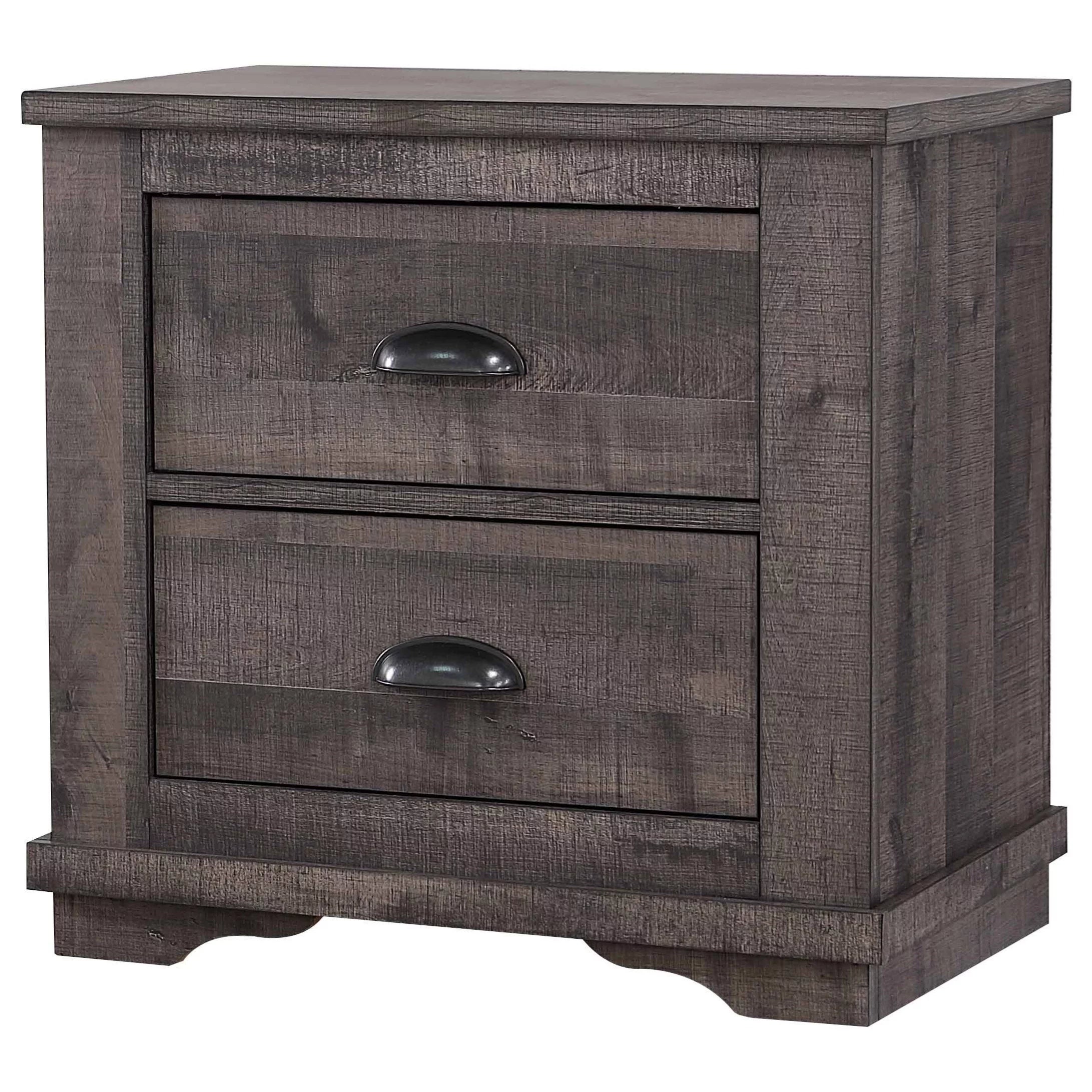 Gray King Size Bed Dresser Mirror Nightstand Set N946202