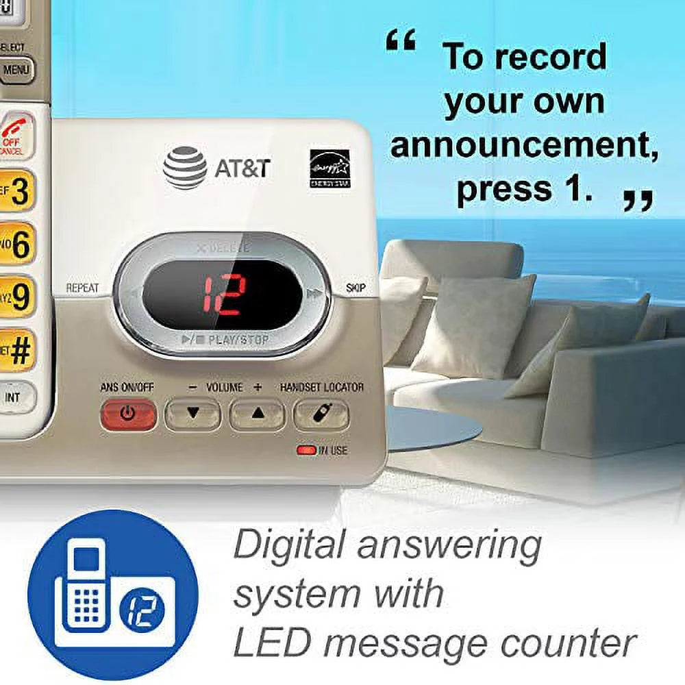 5-Handset Expandable Cordless Phone with Answering System & XL Backlit Keys F214024