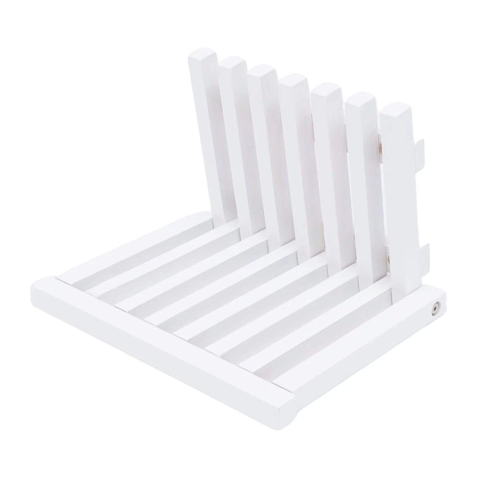 White Rubber Wood Wall Mounted Folding Stool Bench K908