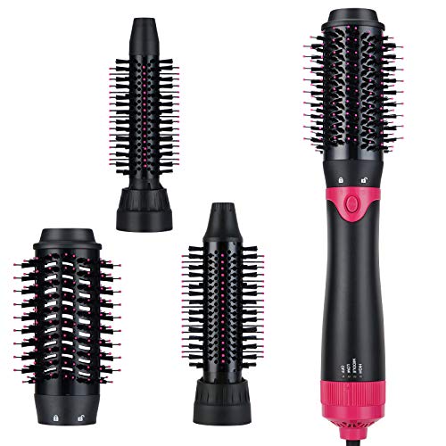 3 in 1 Ceramic Negative Ion Hair Dryer Brush with 3 Brush Heads B5289