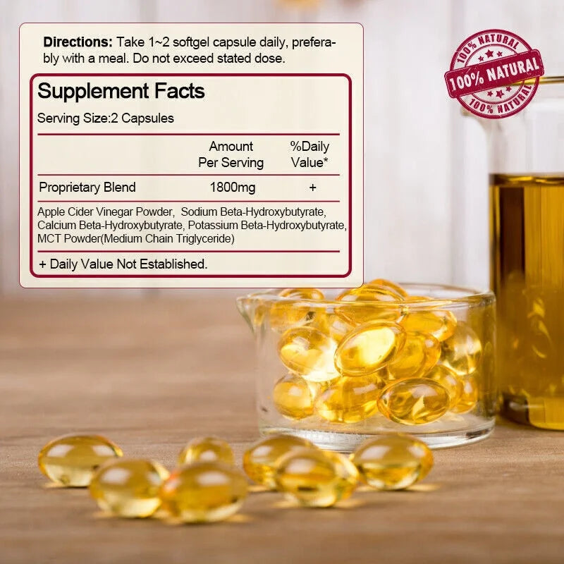 Apple Cider Vinegar Capsules 1800mg 60 Count S2193