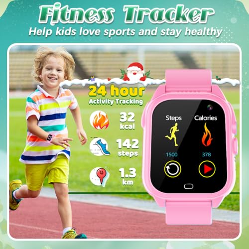 Kids Waterproof Smart Watch with 26 Games Camera 1.44" Touchscreen M61264