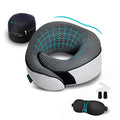 Orthopedic Memory Foam Travel Neck Pillow Set with Eye Masks, Earplugs, and Mesh Bag Y1262