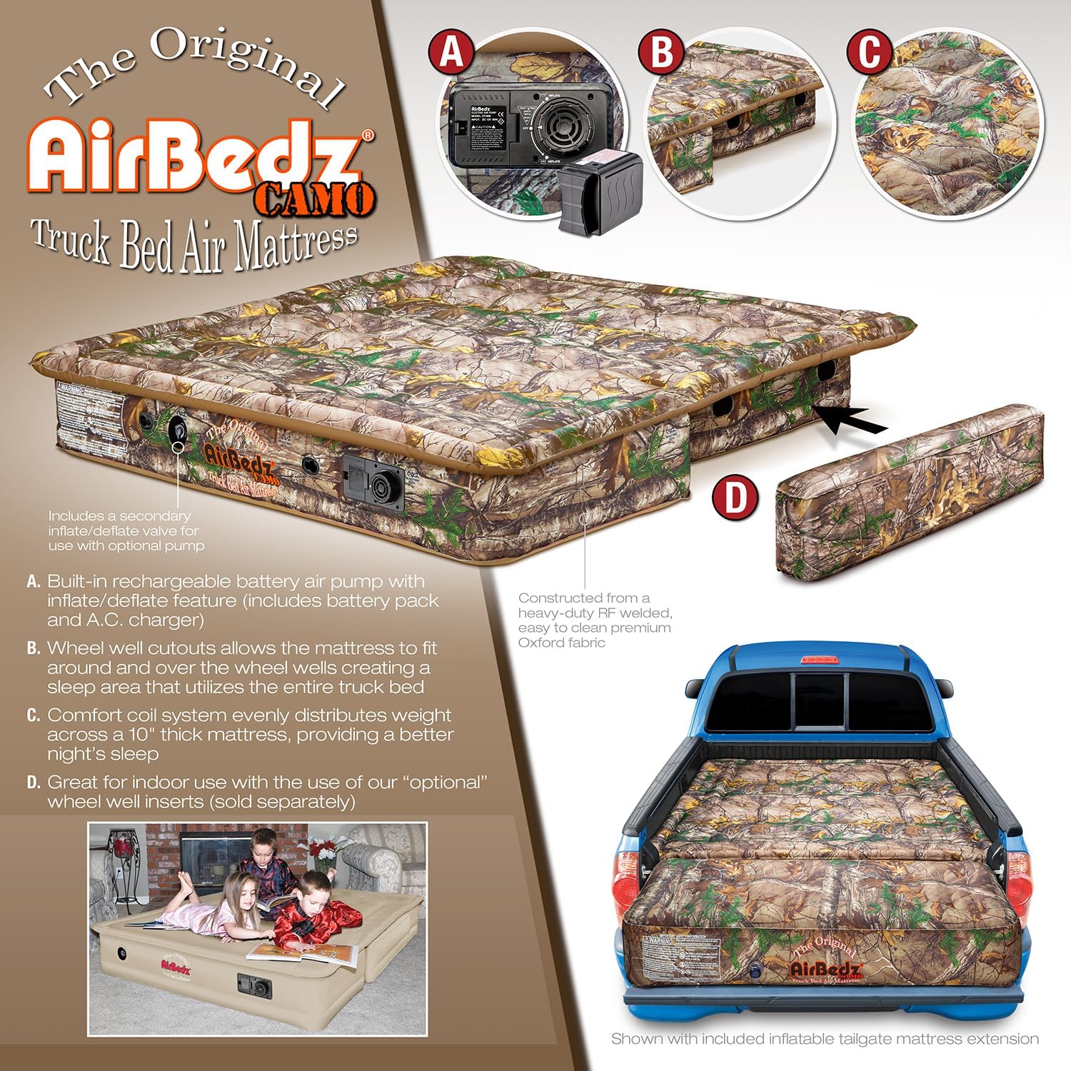 Truck Bed Air Mattress 5.5 ft > 5 ft Mid Size Short Bed C701717