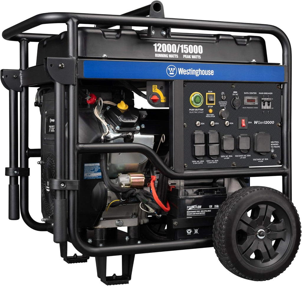 Dual Fuel Portable Generator 9500 Rated 12500 Peak Watts Electric Start N867076