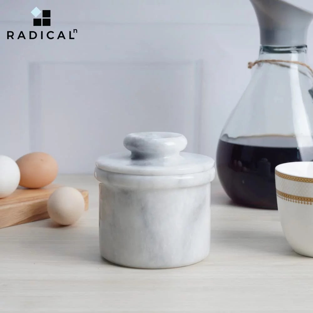 White Natural Marble Butter Dish Cover D3083