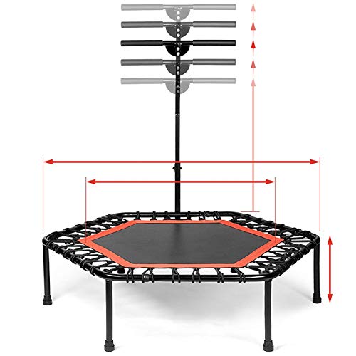 Blue/Green/Red Indoor Trampoline with Height Adjustable Bar Q55493