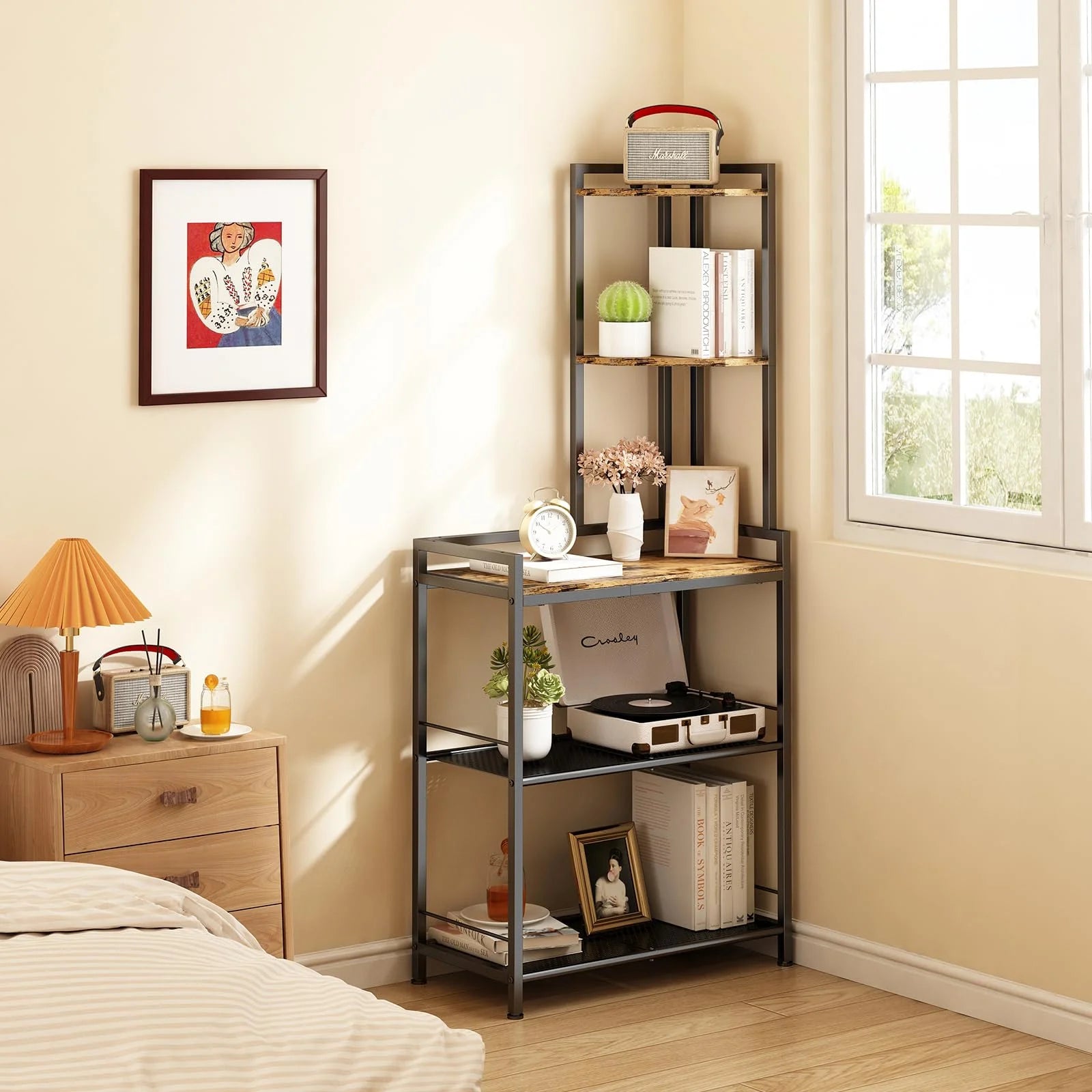 Black 5 Tier Corner Shelf W224159