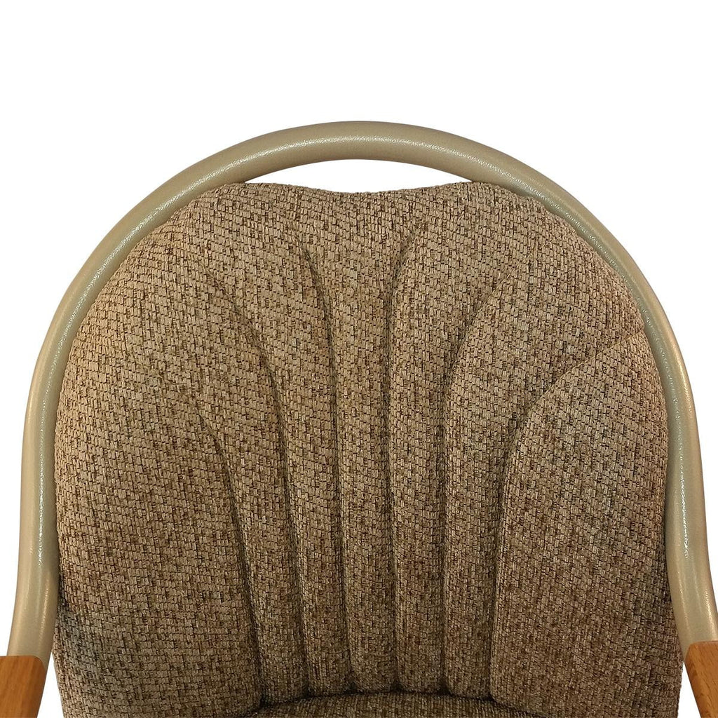 Swivel Tilt Caster Arm Chair in Wheat Tweed Fabric V506012