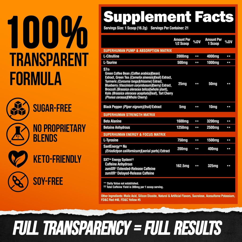 21 Servings Pre Workout Powder D156543