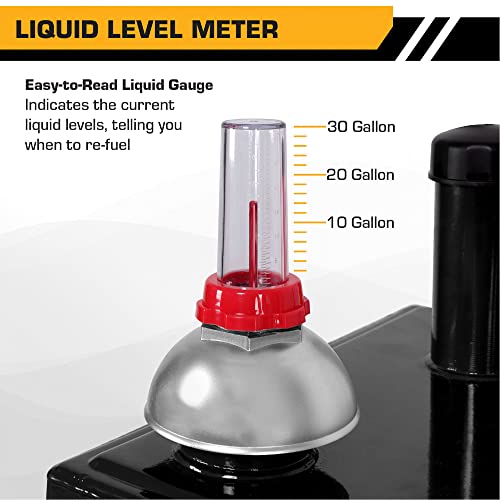 30 Gallon Portable Gas Caddy Fuel Storage Tank with Hand Siphon Pump and Rolling Solid Rubber Wheels Z134233