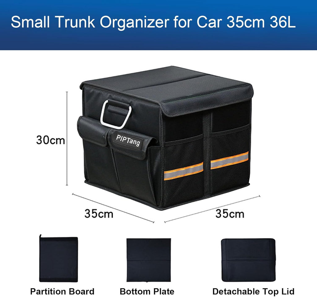 Black 35cm 36L Collapsible Car Trunk Organizer with Lid O908