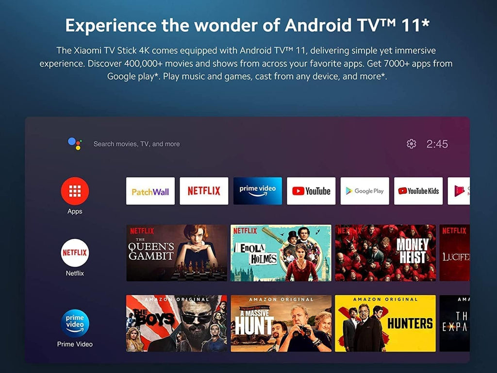 4K Ultra HD Streaming Device with Android TV 11 and Google Assistant Voice Remote B6152
