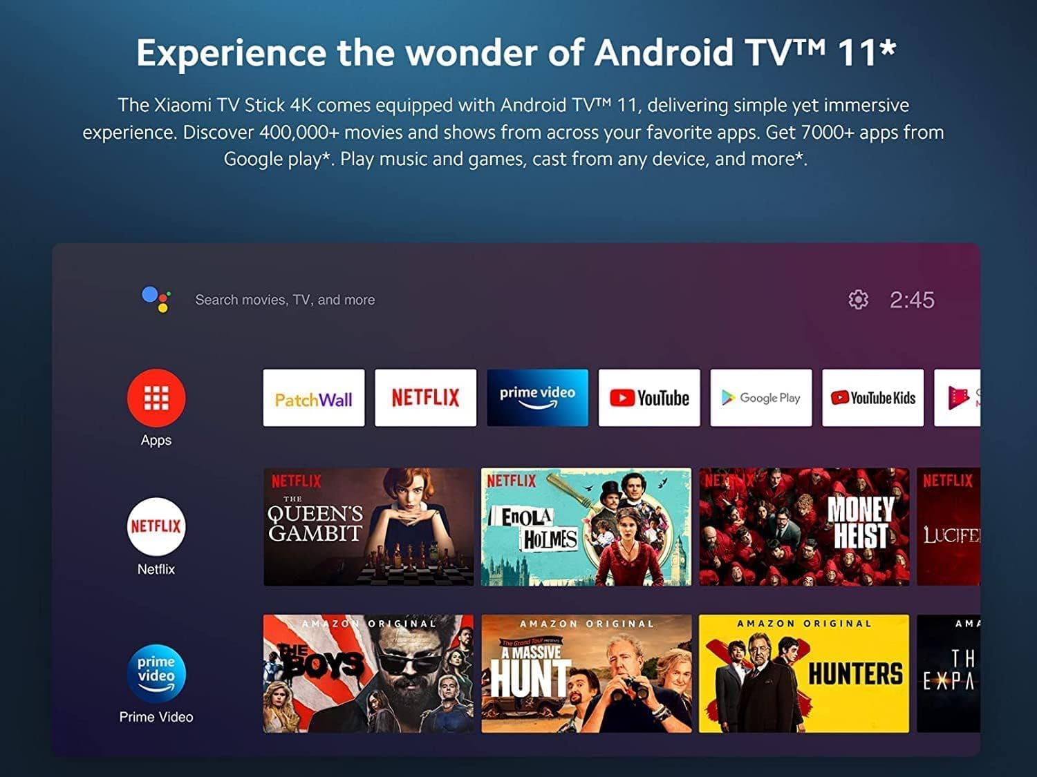 4K Ultra HD Streaming Device with Android TV 11 and Google Assistant Voice Remote B6152