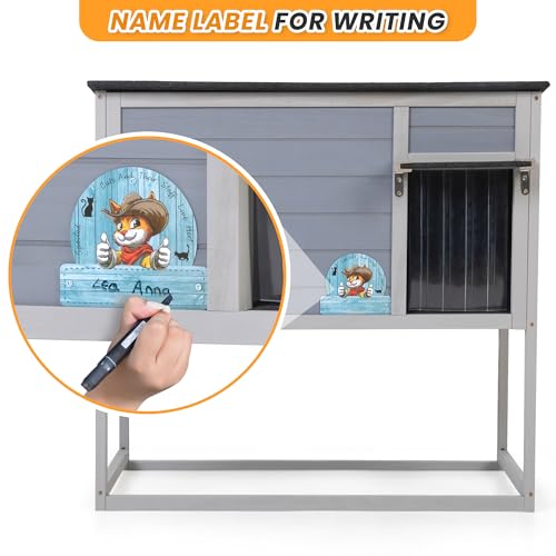 Weatherproof Insulated Outdoor Cat House with PVC Curtain M542