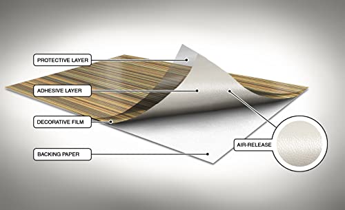 Striped Maple Wood Grain Faux Finish Textured Vinyl Wrap Roll Sheet Film (2ft x 48 Inch) K43721