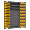 14 Gauge Welded Steel Storage Cabinet with 60 Jumbo Drawers and 96 Hook-On Bins, 1800 lbs Capacity, 24" Length x 36" Width x 72" Height, 2 Shelves D9443