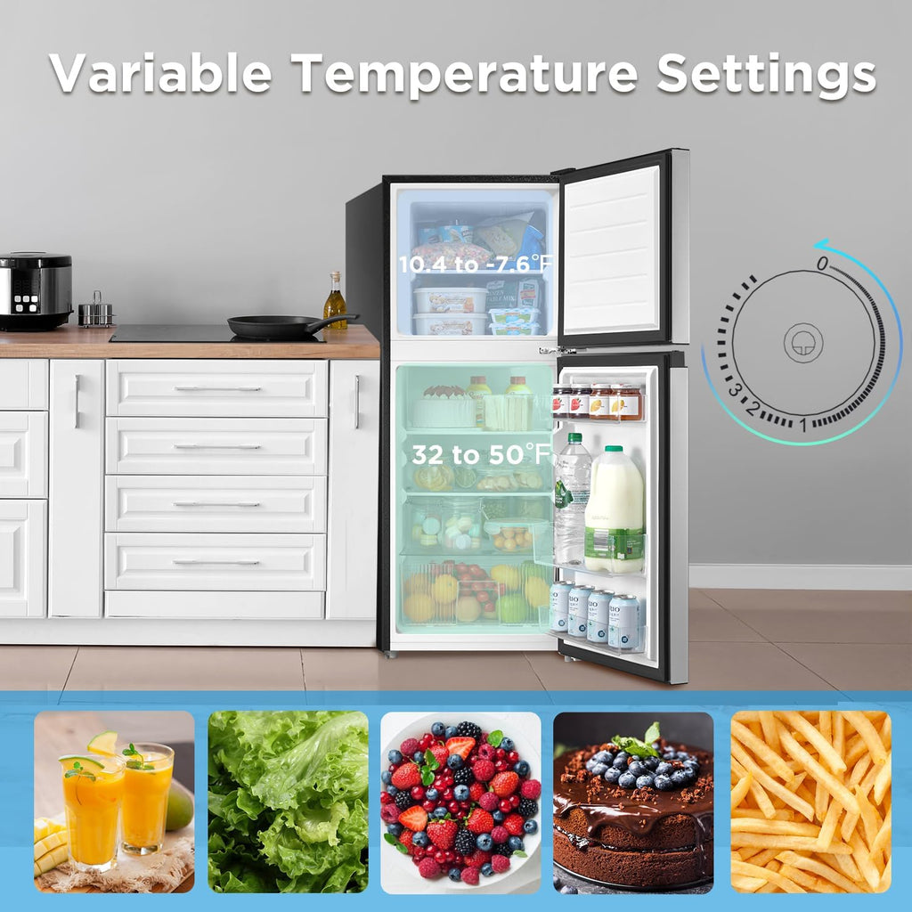 4.5 Cu Ft Double Door Stainless Steel Compact Refrigerator J1637