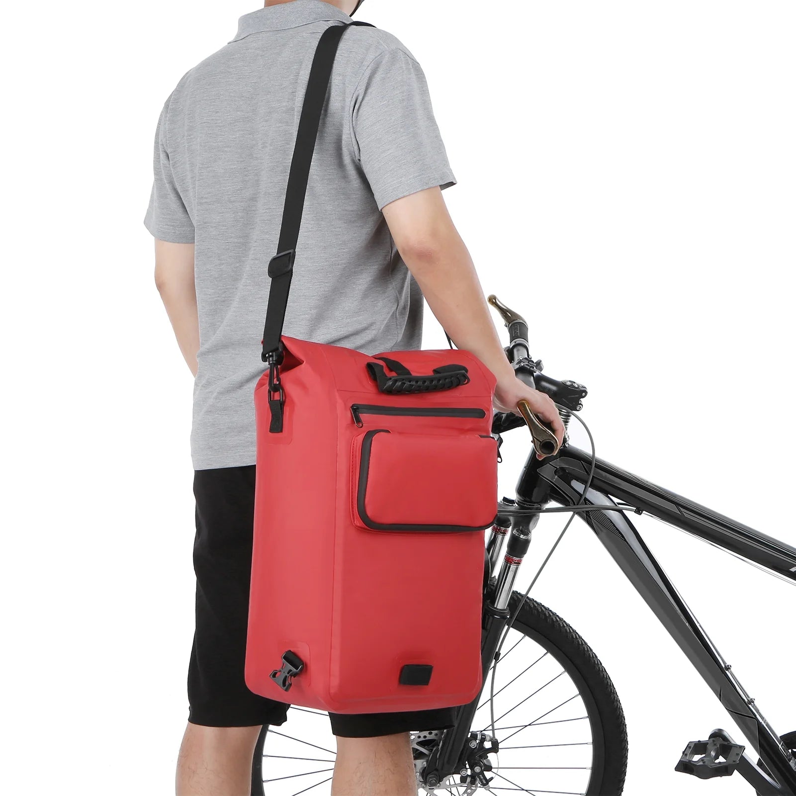 3-in-1 Waterproof Bike Pannier Rear Rack Bag with Laptop Compartment N563