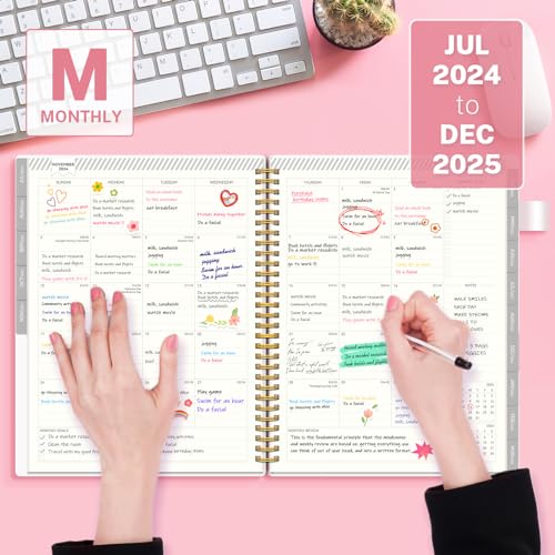 Pink 18-Month Monthly Planner, 8.5" x 11", Spiral Binding I915297