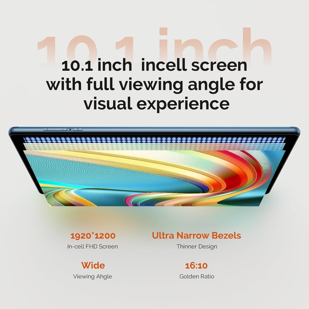 Blue 10.1 inch Android 13 Tablet with 128GB ROM, 19GB RAM, Keyboard and Mouse D471127