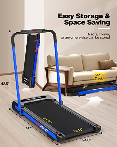 Under Desk Treadmill Walking Pad 2 in 1 Folding Compact Electric Running Machine L74792