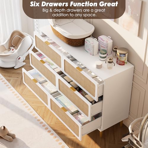 Black Rattan 5 Drawer Tall Dresser J61765
