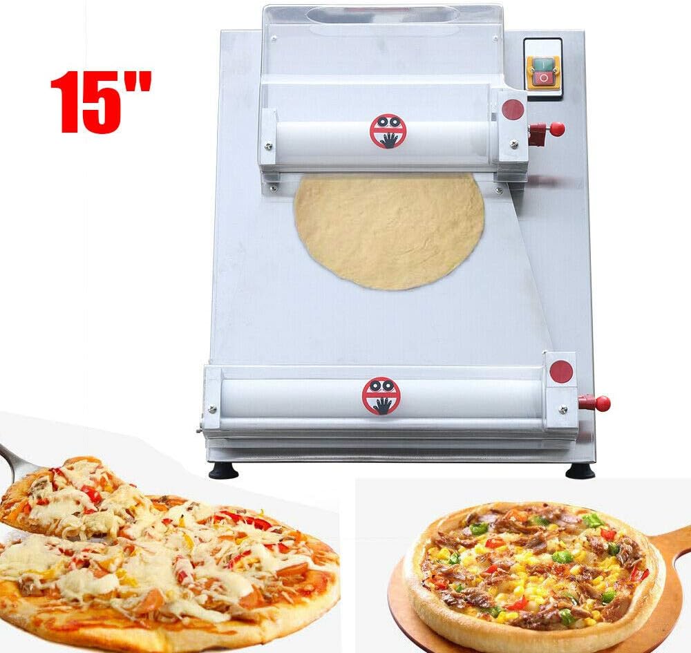 Pizza Dough Roller Sheeter, 370W 3-15 inch Commercial Pizza Dough Press Machine A607