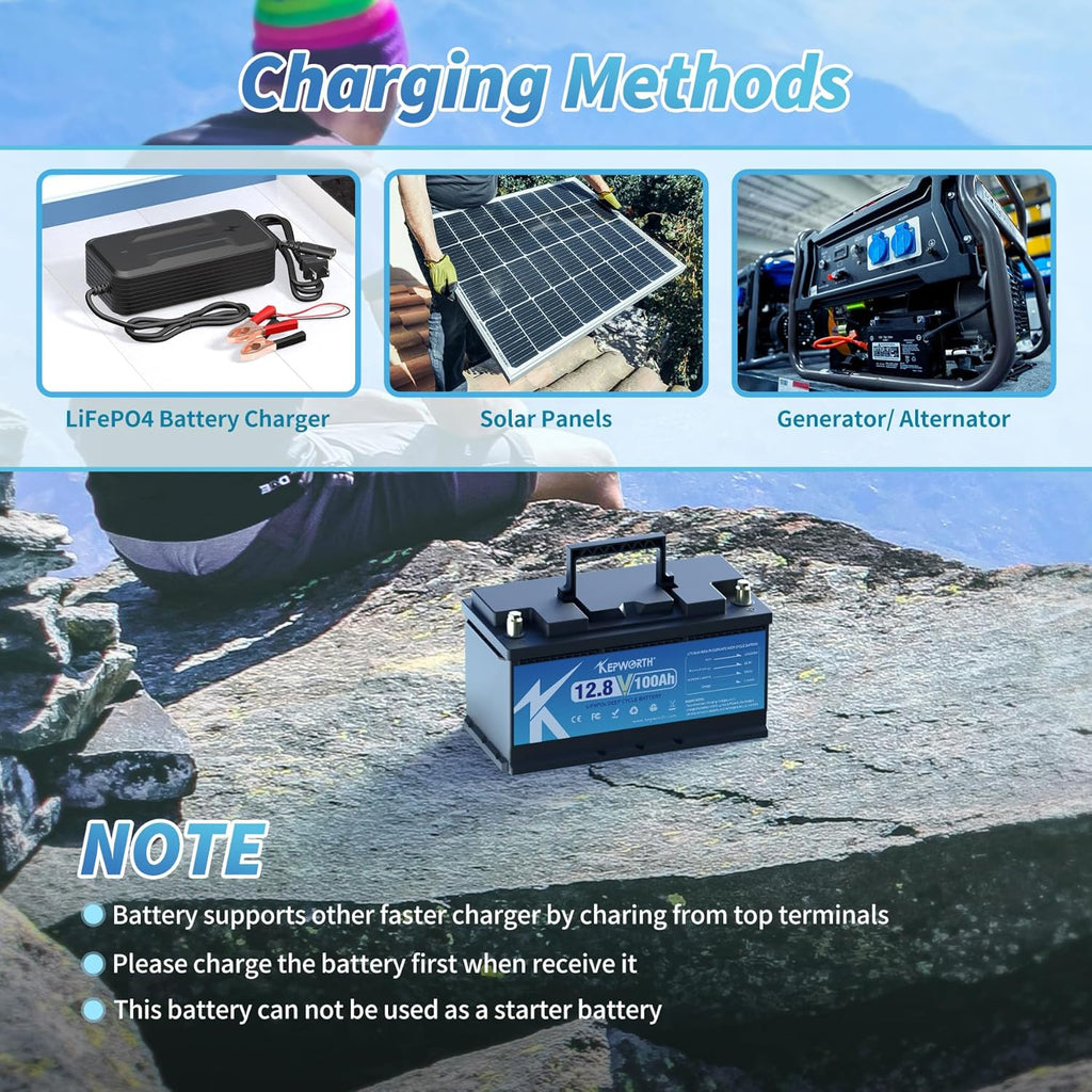 12V 100Ah LiFePO4 Battery with 100A BMS F32002