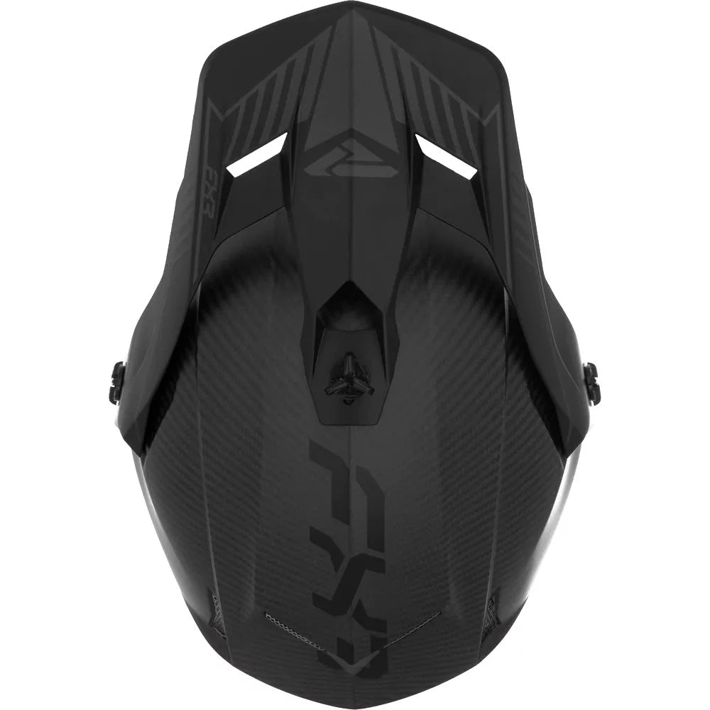 Black Carbon Fiber Snowmobile Helmet with Heated Face Shield R778573