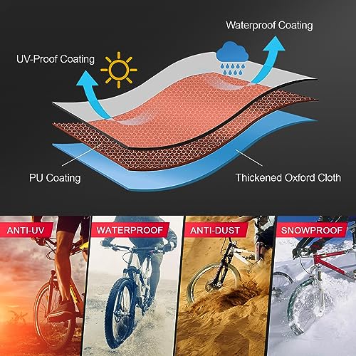 Bike Cover for 2 Bikes, Waterproof Heavy Duty 600D Bicycle Rack Cover E9641