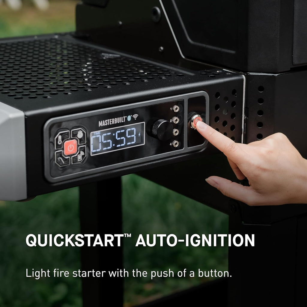 Black Digital Charcoal Grill and Smoker Combo D31526