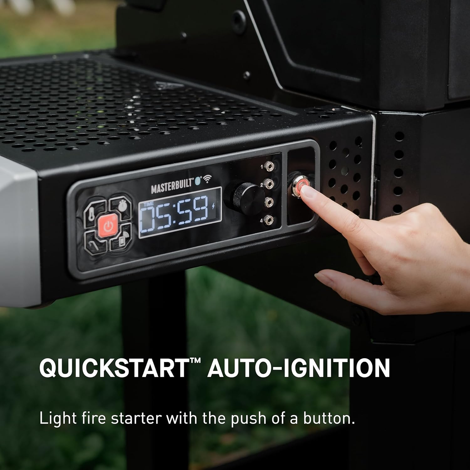 Black Digital Charcoal Grill and Smoker Combo D31526
