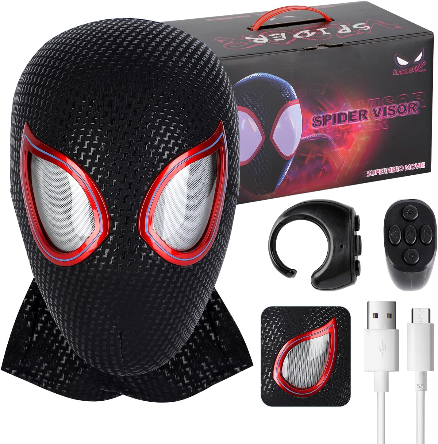 Spider Hero Mask Toy with Moving Eyes Remote Control V86688