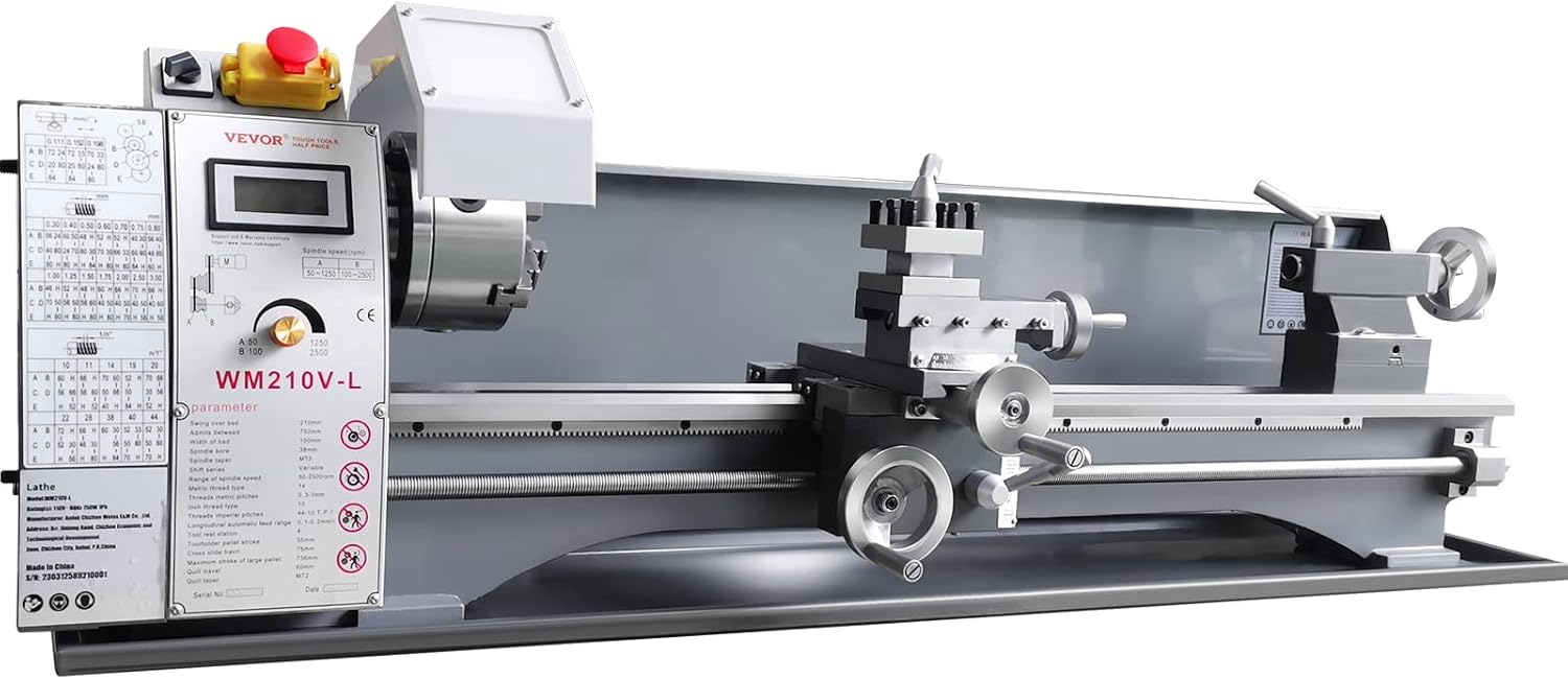 8.3'' x 29.5'' Precision Benchtop Metal Lathe with Tool Box W490