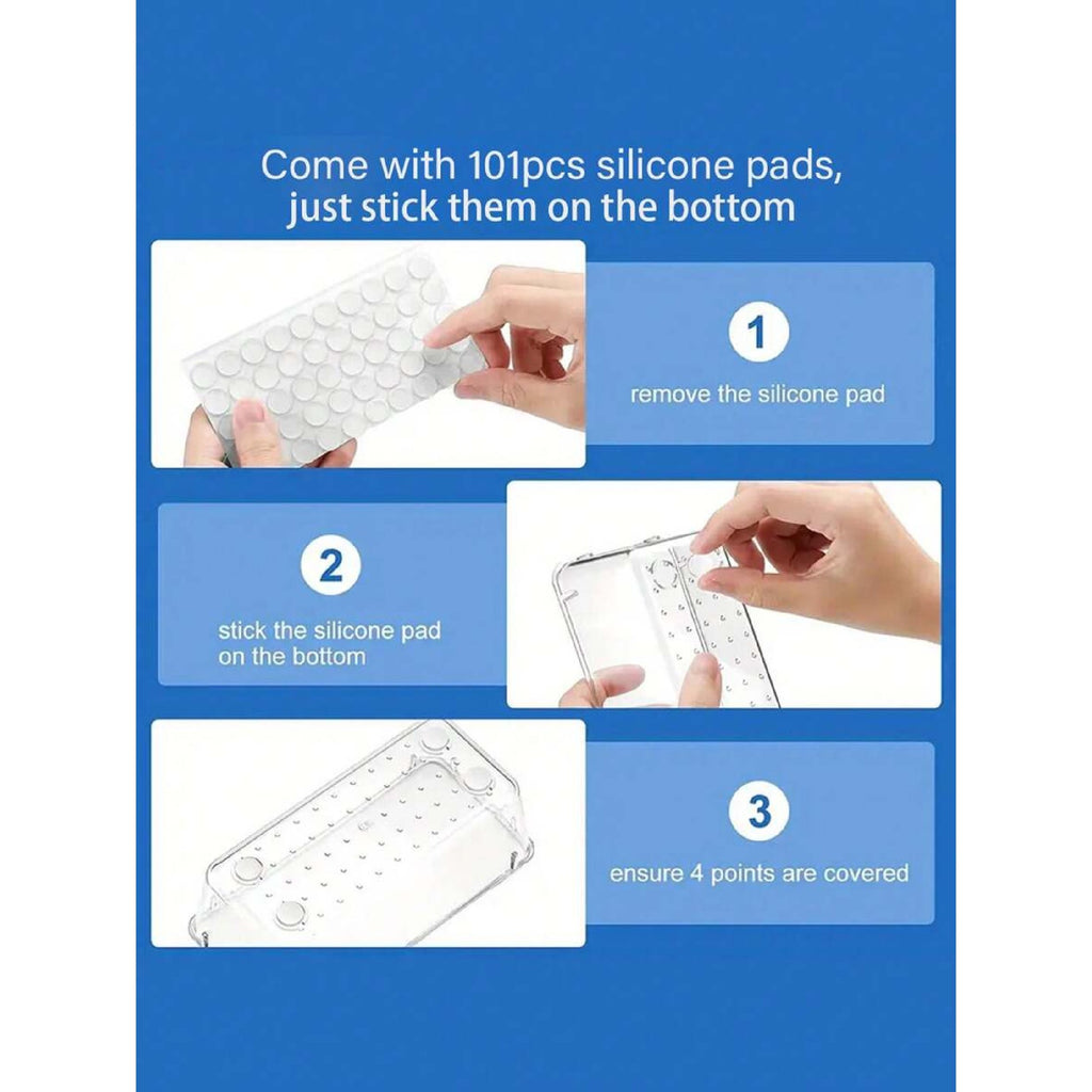 Clear Plastic Drawer Organizers Set, 4-Size Trays Y84555