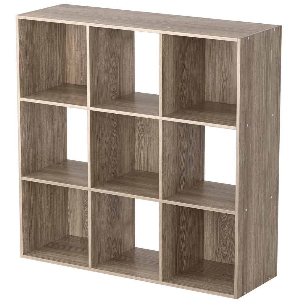3-Tier 9 Cube Storage Organizer Wood Bookcase Bookshelf Black T6649