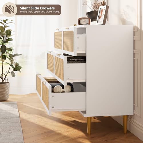 Black Rattan 5 Drawer Tall Dresser J61765