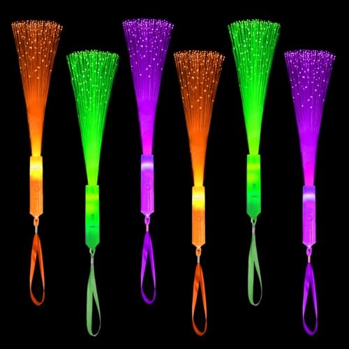 12 Pack Red White Green Fiber Optic Glow Sticks T81288