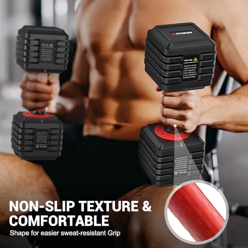 Set of 2 Adjustable Dumbbells with Anti-Slip Texture Handle D75969