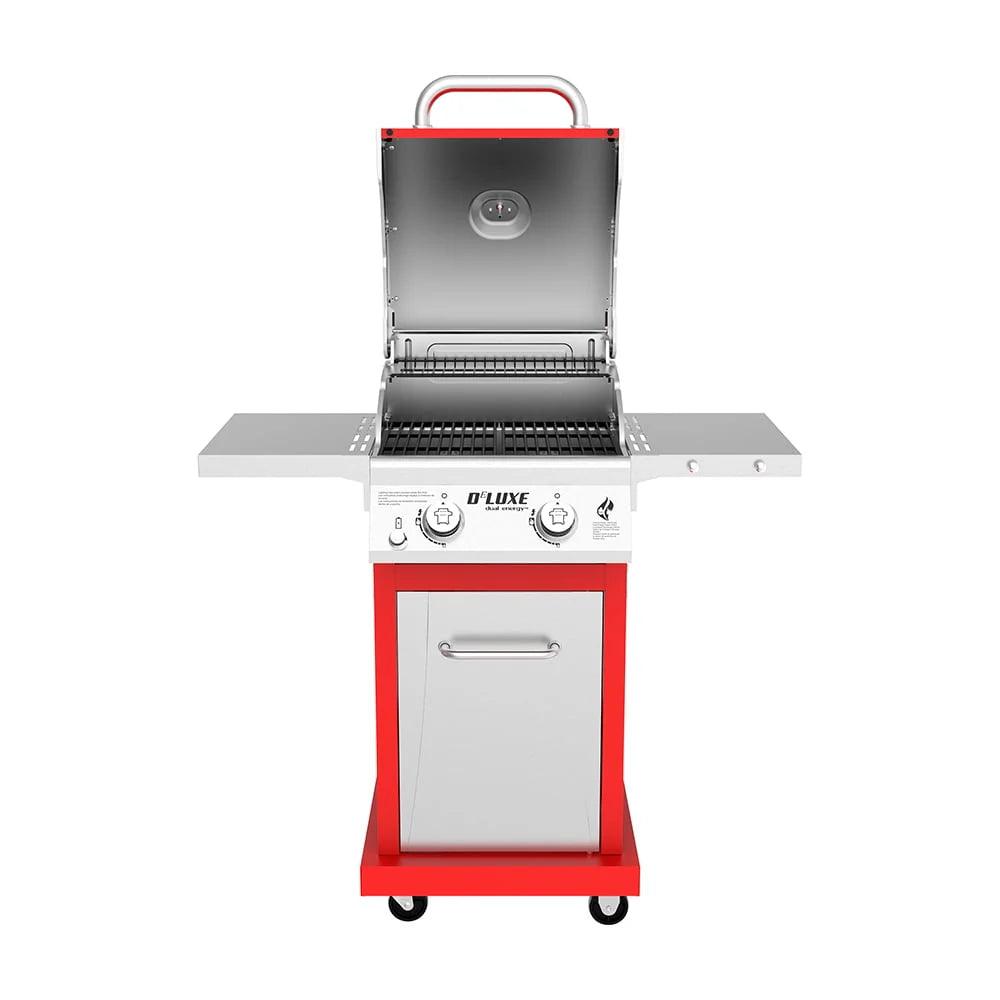 Silver & Black 2-Burner Propane Gas Grill with 2 Foldable Shelves U296237