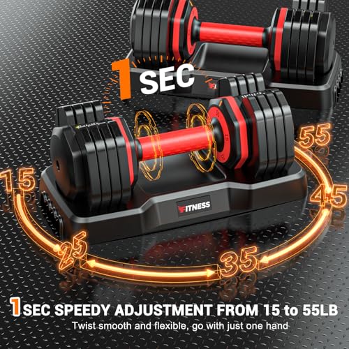 Set of 2 Adjustable Dumbbells with Anti-Slip Texture Handle D75969