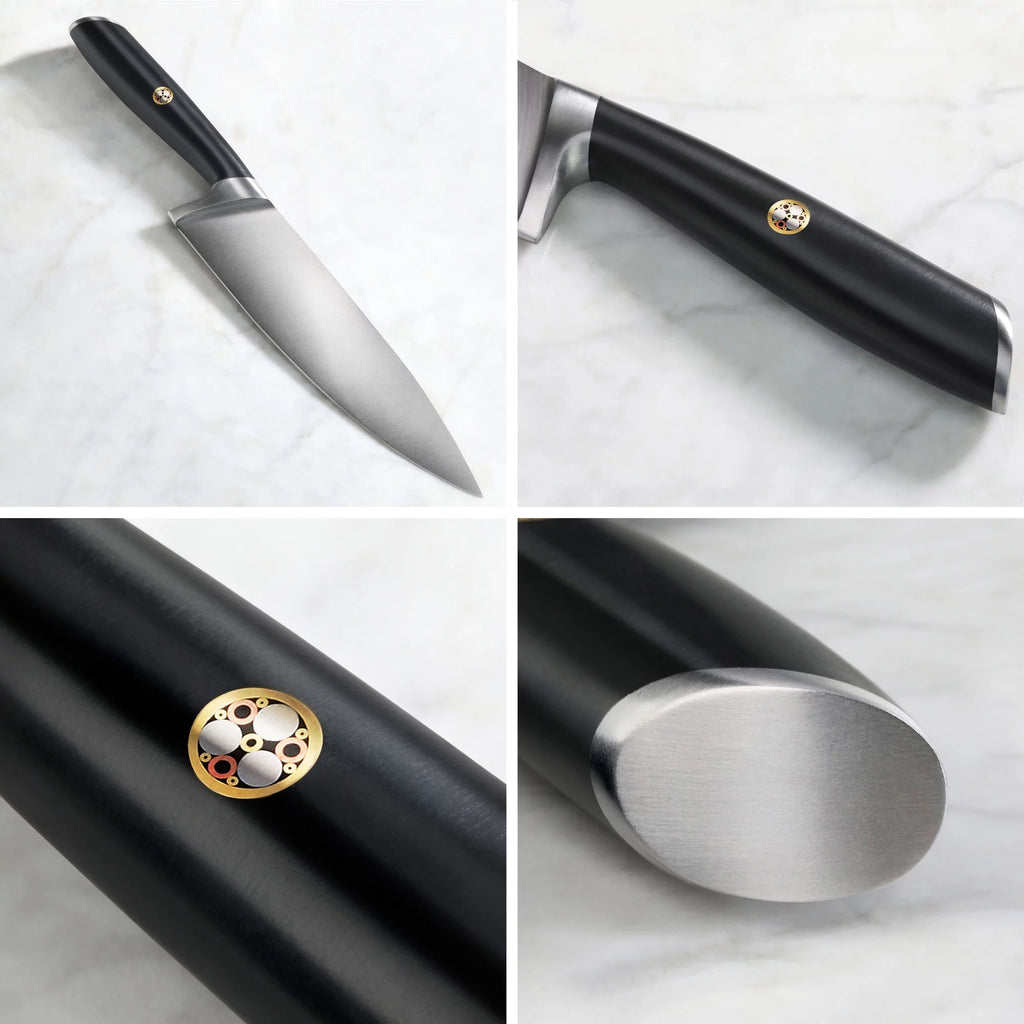 German Steel Forged 7" Santoku Knife, Black R219918