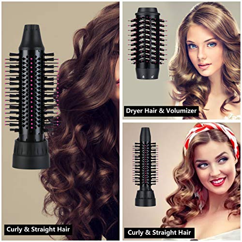 3 in 1 Ceramic Negative Ion Hair Dryer Brush with 3 Brush Heads B5289