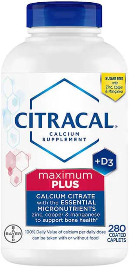 630 mg Calcium Citrate with 1000 IU Vitamin D3 Caplets, 280 Count N684