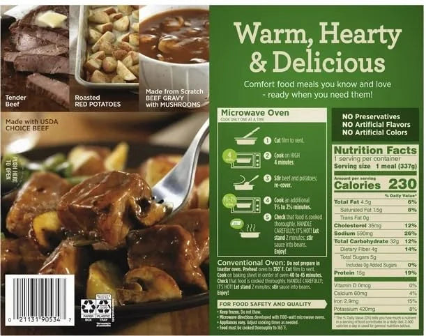 Steak & Roasted Potatoes Frozen Meal, 11.9 oz, Pack of 6 Q149